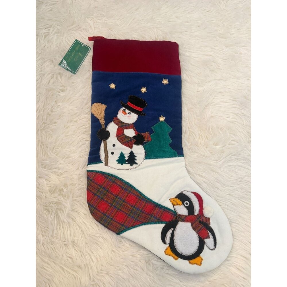 Vintage NOS Rauch Christmas Stocking Snowman Penguin